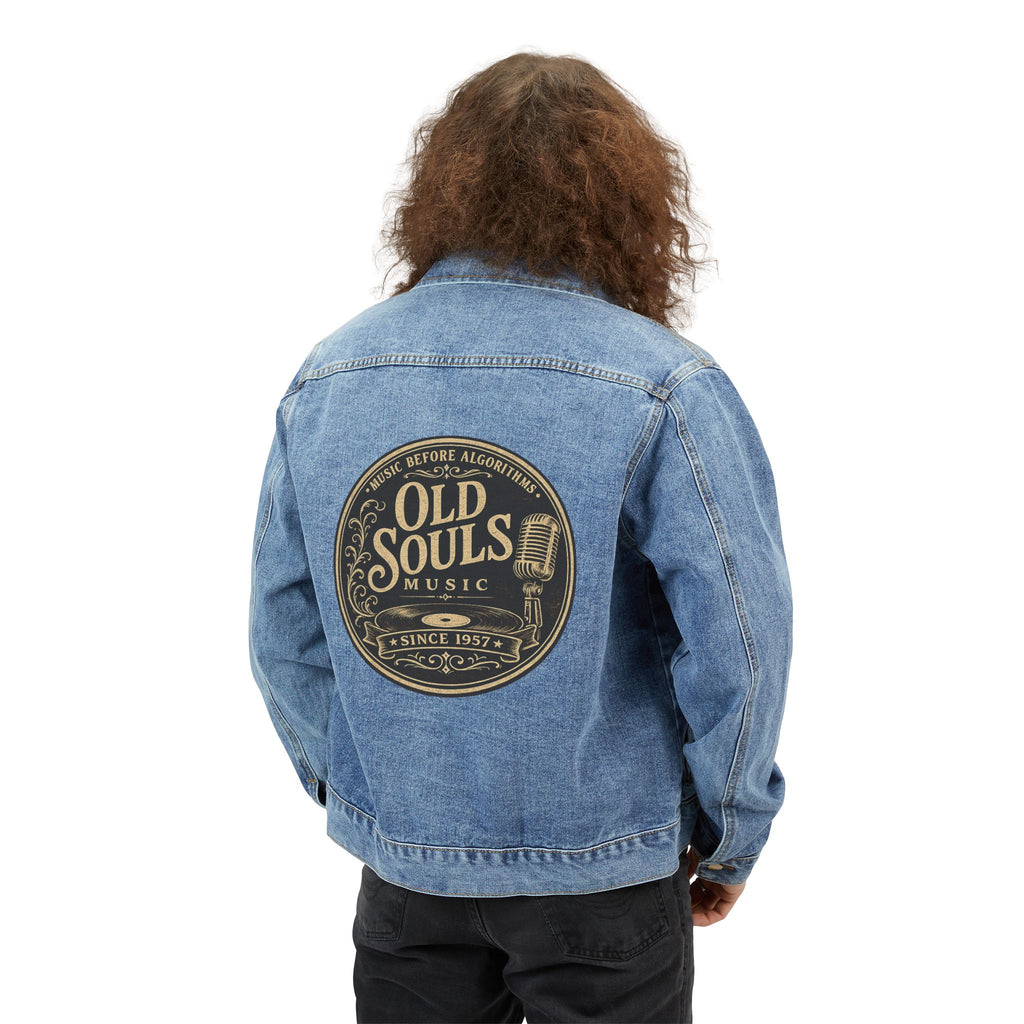 Music Before Algorithms - Old Souls Music Denim Jacket — Vintage Retro Band Logo Jean Jacket