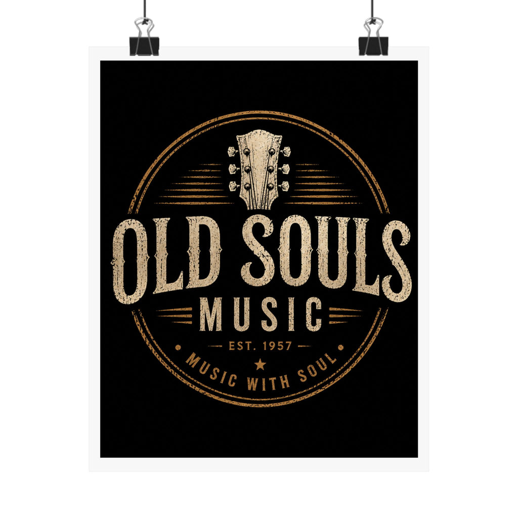 Old Souls Music Poster — Vintage Guitar Matte Vertical Wall Art