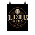 Old Souls Music Poster — Vintage Guitar Matte Vertical Wall Art