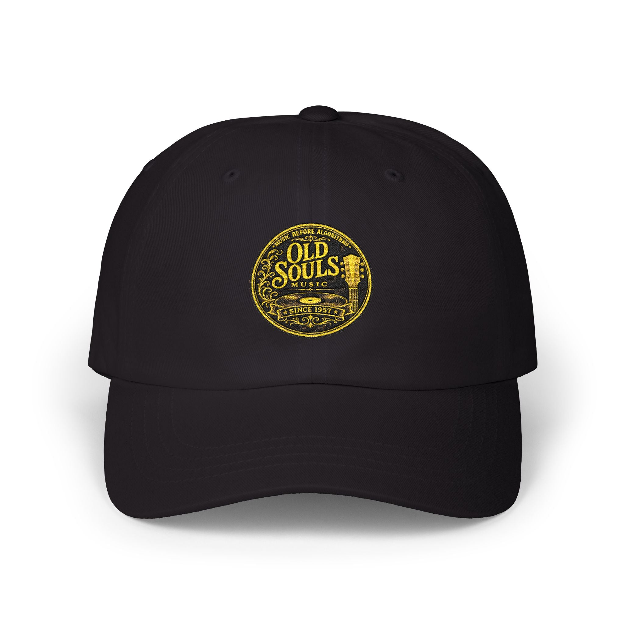 Dad Cap - Music Before Algorithms - Old Souls Music- Embroidered Vintage Microphone Logo