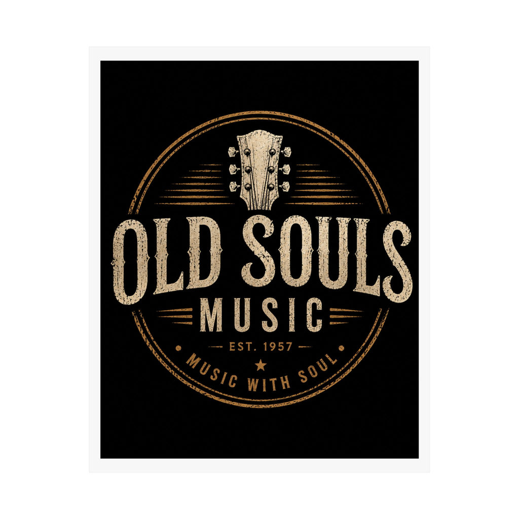 Old Souls Music Poster — Vintage Guitar Matte Vertical Wall Art