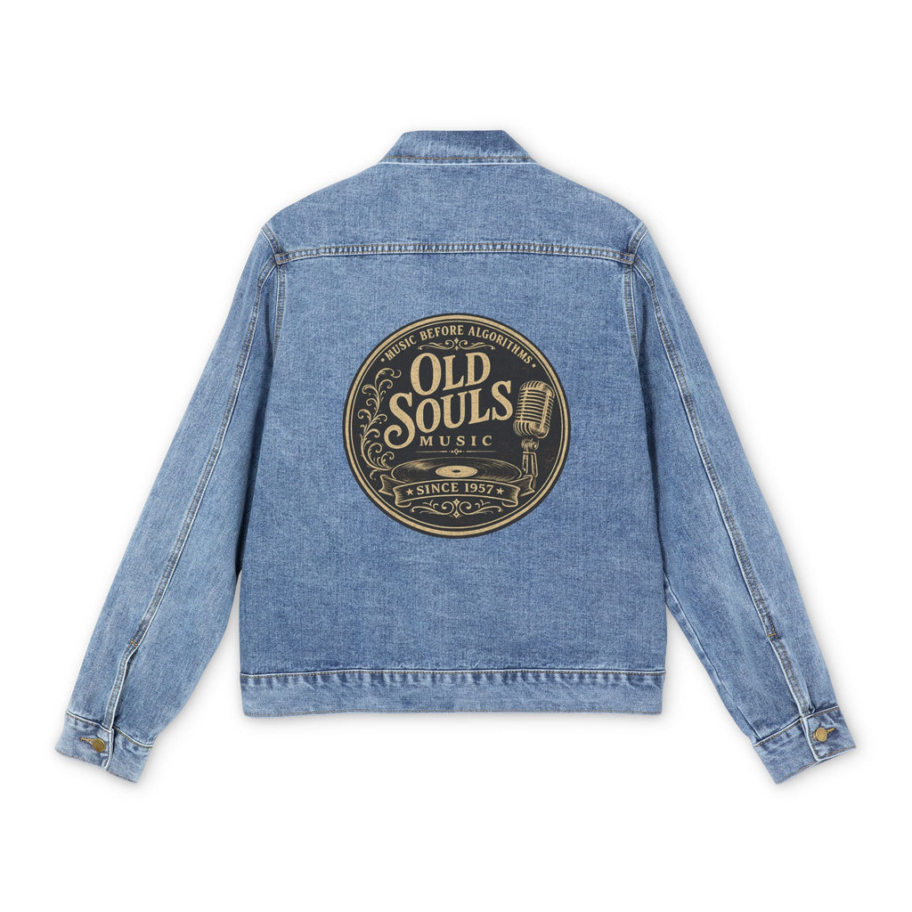 Music Before Algorithms - Old Souls Music Denim Jacket — Vintage Retro Band Logo Jean Jacket