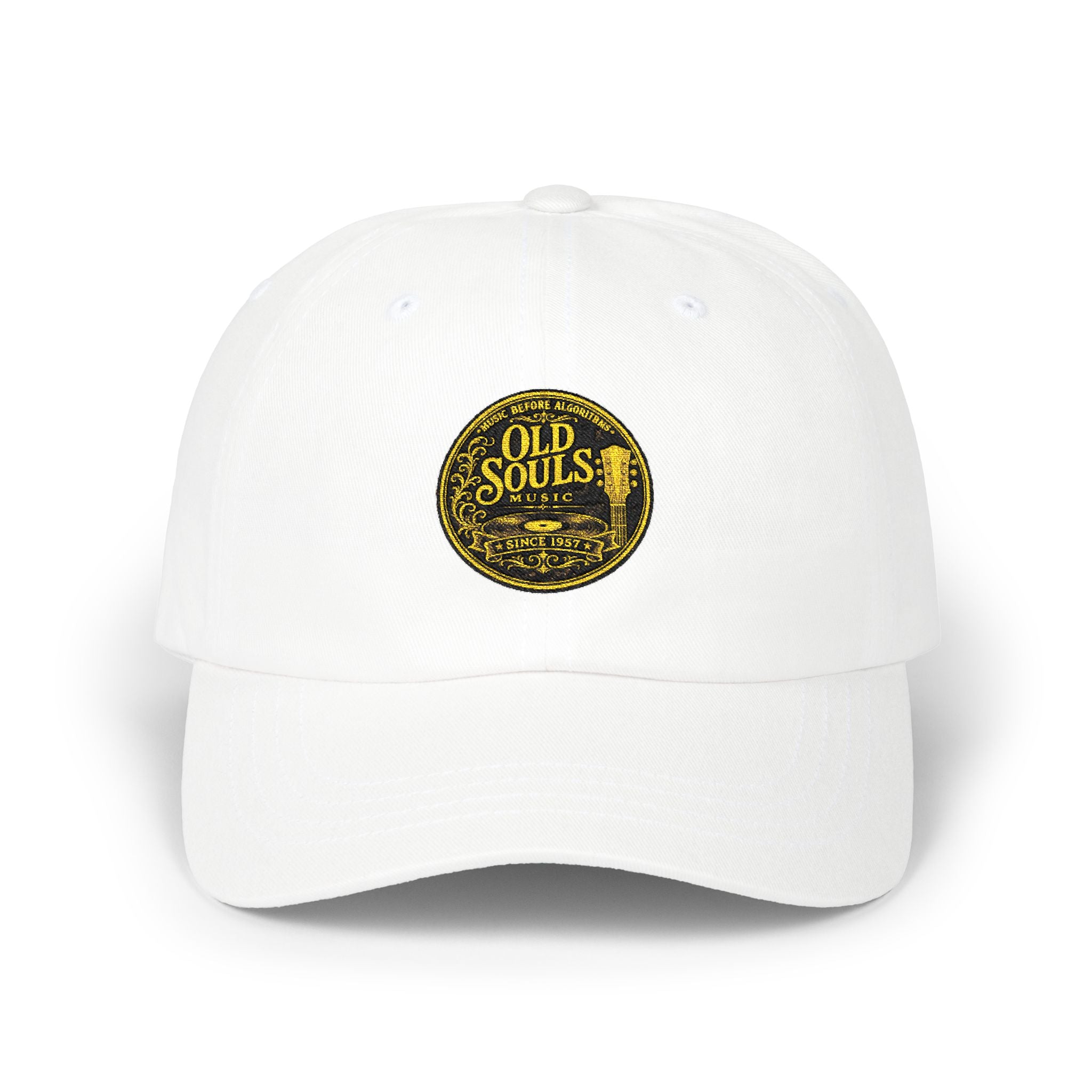 Dad Cap - Music Before Algorithms - Old Souls Music- Embroidered Vintage Microphone Logo