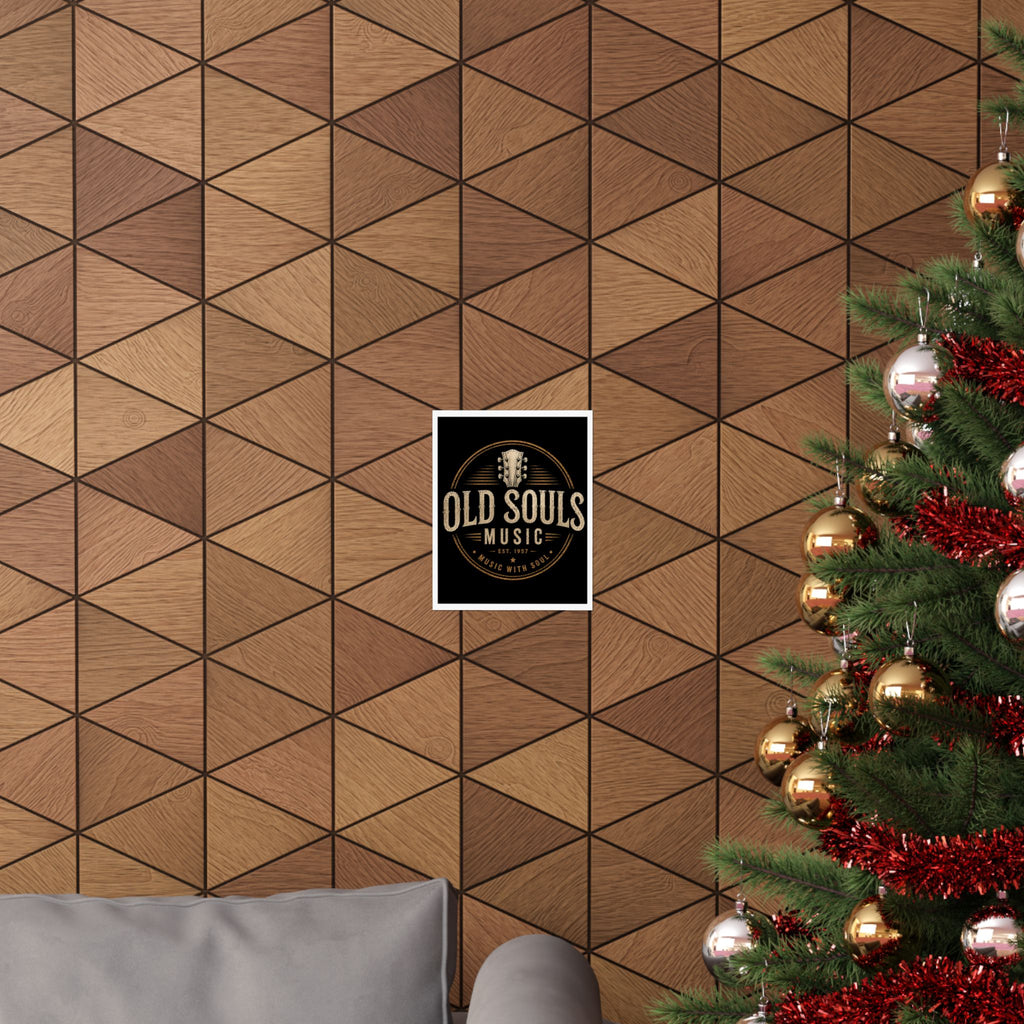 Old Souls Music Poster — Vintage Guitar Matte Vertical Wall Art